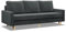 Mebligo - Sofa mit Schlaffunktion und Bettkasten Blank, 3 Sitzer Sofa 212 cm Breit, Schlafsofa, Ausziehbares Couch auf Holzfüßen,Schlafcouch - Dunkelgrau