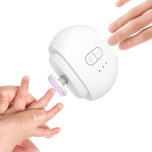 Electric Automatic Nail Clippers, 2-in-1 Nail Clippers with Nail Chips Storage, 9 Grinding Heads, Magnetic, Light, USB Rechargeable Security Nail Trimmer for Adult Seniors Babies (White)