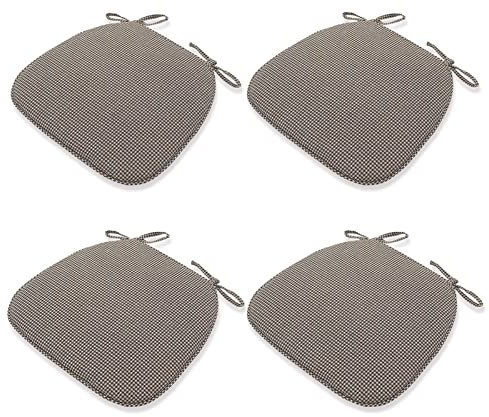 Juego de 6 cojines para sillas de comedor estilo granja con lazos para sillas de comedor, almohadillas de asiento en forma de U para muebles de cocina y jardín