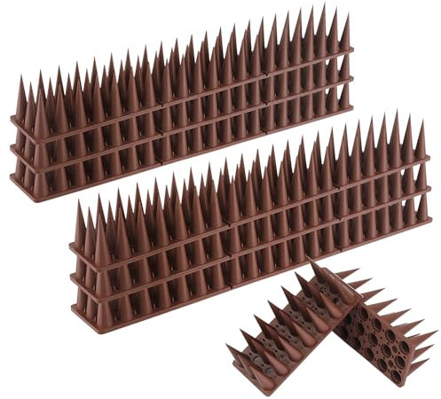 CIIC Taubenabwehr Spikes 11.6 m – 40er Pack Braun Vogelabwehr Spikes aus Kunststoff, für Balkon, Zaun, Fensterbank & Dach – Vogelschutz Spikes zum Tauben Vertreiben