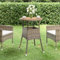 Gartentisch Ø60x75 cm Akazienholz und Poly Rattan Grau,jiangboyue-310603
