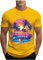 UHouse Homme Tee Shirt Ete T-Shirt à Manches Courtes Teeshirt Hawaien Imprimé Décontracté Tee-Shirt Col Rond Streetwear Fin Cut Top Grande Taille Habit Coton Vetement Commandes en Cours Jaune M