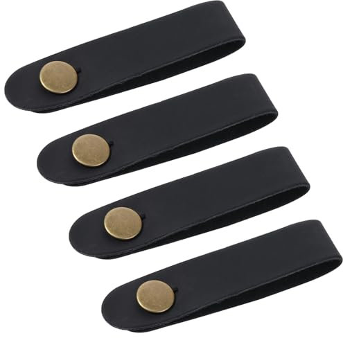 4pcs Leather Guitar Strap with Neck Tie, Acoustic Guitar Headstock Strap Tie with Button for Guitars Amp Headphone Adapter Ukulele Straps Lock Guitars Straps Adapte Accessories for Electric Bass