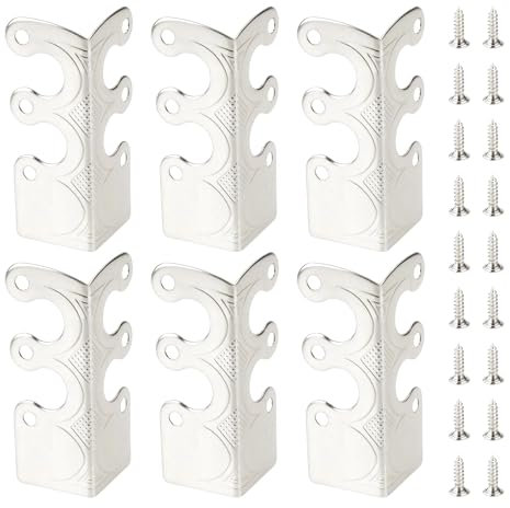 LT Easiyl 12Pcs Metal Corner Protectors Baseboard with Screws for Furniture Living Room Office and Jewelry Gift Boxes Packaging 4.8x2.9x2.1cm White Nickel