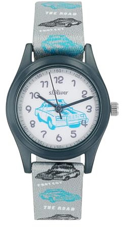 s.Oliver Armbanduhr Jungen Kinder Quarzuhr Analog, mit Nylon Armband, Mehrfarbig, 3 bar Wasserdicht, Kommt in Uhren Geschenk Box, 2039526