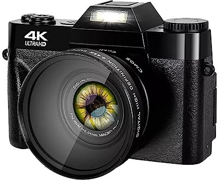 Pesderty 4K WiFi Web Cam Videoregistratore Vintage Fotocamera Digitale con Obiettivo Grandangolare