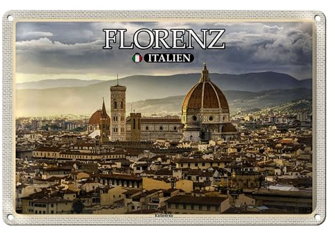 Florenz | Italien | Blechschild | Nostalgie | Dekoration | 18 cm x 12 cm