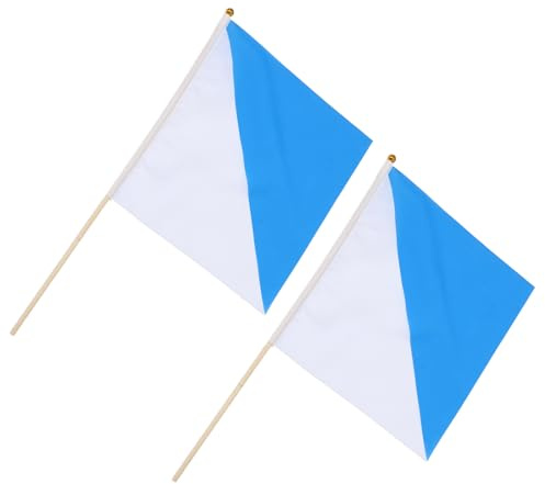 HEMOTON 2 Stück Handheld Signal Flag Pack Blau Weiß Mini Flaggen für Diy Projekte Nationale Fahnen Handheld Lösung für Veranstaltungen und Feiern