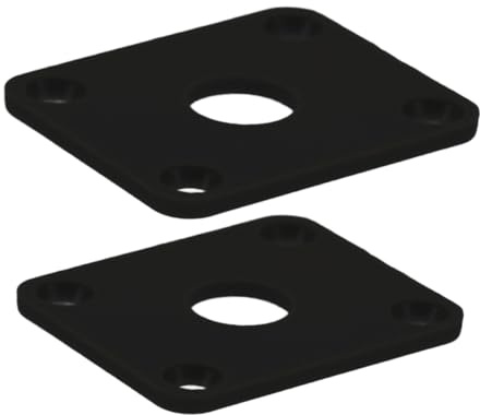 HONITANO 2pcs Adjustable Gasket Jack Socket Plate for Electric Guitars Plastic Base Pad and Bottle