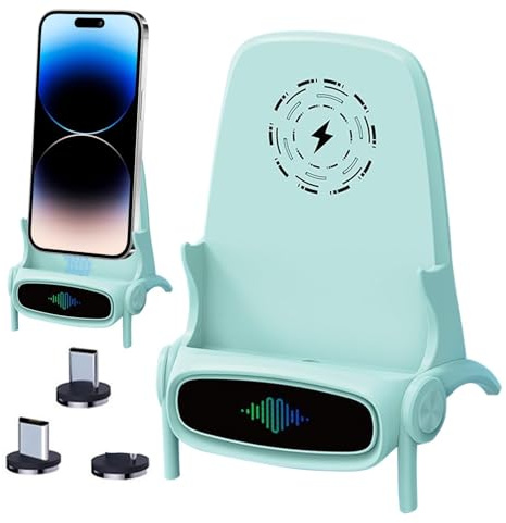 Wireless Charging Phone Holder - 7.5W Fast Charging Pad, Universal Magnetic Cell Phone Holder, Cordless Desk Station | Compatible Chargers