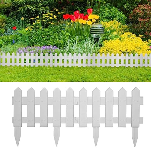 Nqyjm Lot de 25 bordures de pelouse blanches 10 m en polypropylène pour jardin, terrasse, extérieur, arrière-cour