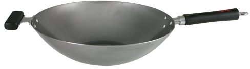 Dexam Wok 12108314 en Acier Carbone avec poignée Staycool 34 cm