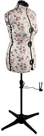 Verstellbare Schneiderpuppe Vintage Blumen | Mittel (M) [Größe EUR 44 bis 48]