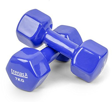 Kurzhanteln | 2er Set | Hantelset | je 7 kg | Hanteln für Frauen und Männer | Fitness und Krafttraining zuhause und im Fitnessstudio | 2 x 7 kg | Hexagon