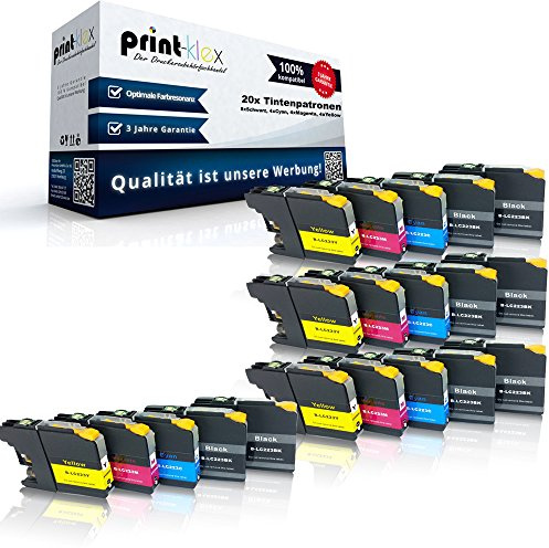 20x Print-Klex Tintenpatronen kompatibel für Brother LC223 LC225 MFC-J 4620 DW MFC-J 4625 DW MFC-J 5320 DW - Sparpack - Office Pro Serie - 8X Black 4X Cyan 4X Magenta 4X Yellow