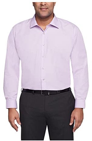 Kenneth Cole Herren Kleid Shirt Big and Tall Solid Klassisches Hemd, Flieder, 46 cm Hals 86 cm-89 cm Ärmel