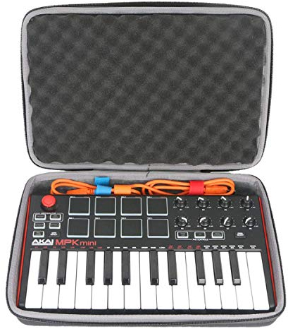 co2CREA Travel Hard Case for AKAI Professional MPK Mini MKII/MPK Mini Play 25 Key USB MIDI Keyboard Controller,Case Only