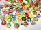 50 Glas Cabochons 12mm Motiv Blume 12x4mm Glascabochons rund flach (Blume #101)