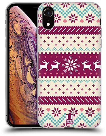 Head Case Designs Weiss Fair Isle Winter Muster Gel Handyhülle Hülle [Militärischer Schutzgrad] Kompatibel mit Apple iPhone XR