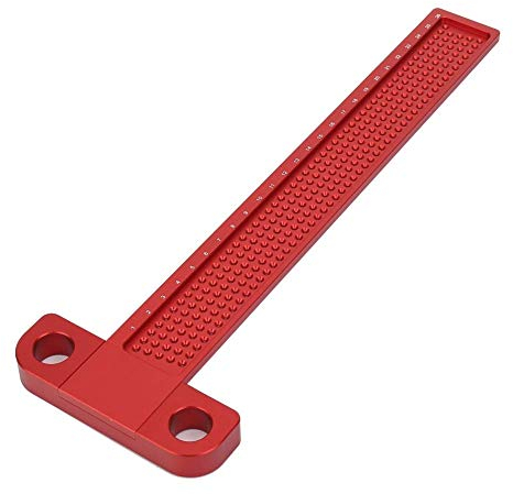Samfox T-Type Marking Ruler - Lochpositionierung Metrisches Messlineal Aluminiumlegierung Holzbearbeitung Scriber T Ruler Carpentry Tools & Marking Gauge T-260