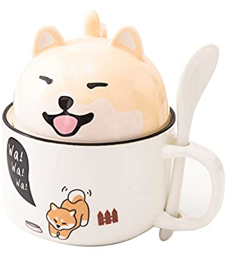 ZIYUEZIKUN Kaffee Keramik Tasse Porzellan Becher Shiba Inu Geschenk Weihnachten süß süß große Kapazität