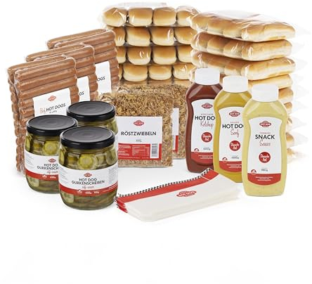 HOT DOG WORLD - Hot Dog Set dänische Art (227-teilig, BEEF) für 72 Hot Dogs