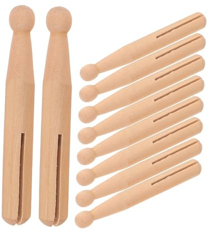Exceart 10 Piezas Pinzas De Ropa De Madera Pinzas De Madera Tradicionales Pinzas De Ropa De Colores Palos De Bricolaje Manualidades Con Pinzas De Madera Bambú Antiguo Colgar Fotos