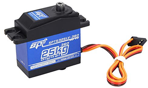 T best Servo numérique 1500μs/330 Hz 360 rotation continue SPT5525LV-360 25 kg Servo numérique pour voiture télécommandée Modèle jouet
