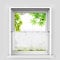 HeichkelL Glänzende Scheibengardine Silber Voile Moderne Kurzstores mit Tunnelzug Kleinfenster gardine Küche Dreiecke-Dekomuster Weiß HxB 45x120 cm