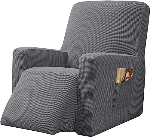 DOOGL Super Stretch Couch Abdeckungen Recliner Abdeckungen Recliner Stuhlabdeckungen, Formular Anbieter Standard-Netzteil-Rüttelschüttchen, Feature Weichstick,Grau