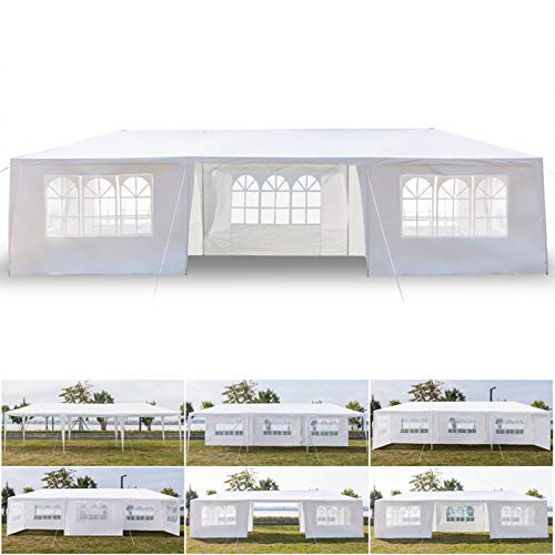 10'x30' Outdoor Gazebo Canopy Wedding Party Tent with Removable Sidewalls Easy Set Gazebo BBQ Pavilion Canopy Cater Events-7 Removable Walls