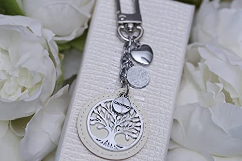 Portachiavi Albero della Vita Romantico in Vari Modelli con Ciondolo Cuore (Albero della Vita con Cuore)