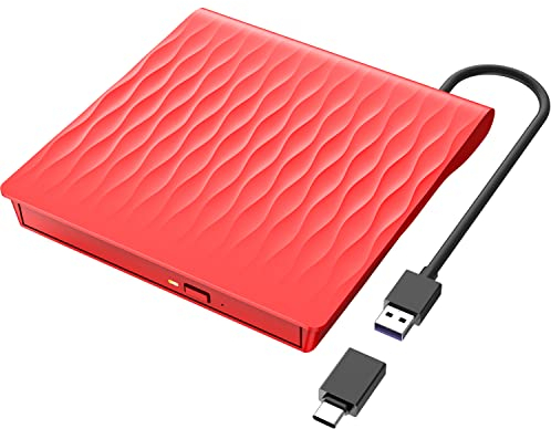 Externes CD Laufwerk für Laptop, 2025 Upgrade CD Laufwerk Extern USB 3.0 & Type-C, Professionell CD DVD +/-RW ROM DVD Drive für Laptop, Desktop, Kompatibel mit Win11/10/8/7/XP/Linux/Vista/MacOS