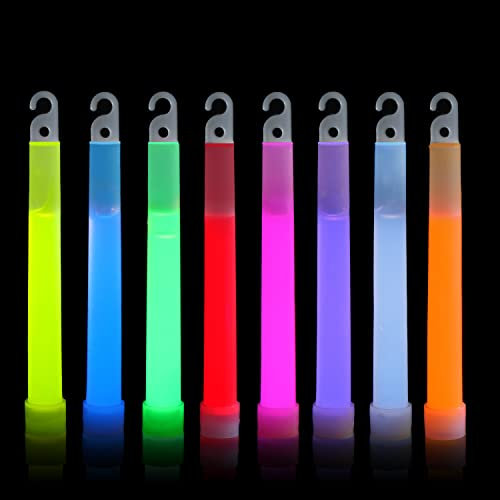 FINGOOO 32 Pcs Glow Sticks Party Packs, Ultra Bright Coloured Large Neon UV Accessories Glow in Dark Glowsticks For Children or Adults(Mixed Colours)