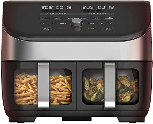 Instant Vortex Clear Cook Dual Zone Air Fryer 7.6 Litre 8 in 1 Stainless Steel Twin Basket. - Best Energy Saving Air Fryer