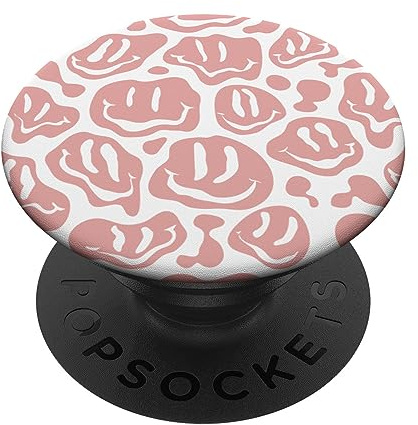 Rose White Dripping Smile Face PopSockets Adhesive PopGrip