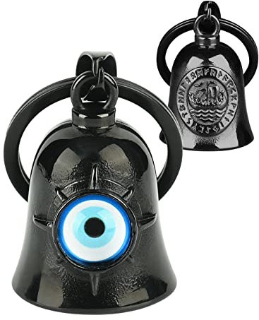 Cloche gardien de navire de guerre pour moto : cadeau de moto Gremlin Bell Moto, mauvais œil porte-clés accessoires de moto, cadeaux viking porte-bonheur pour homme et femme