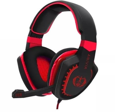 Gaming Headset Noise Isolating Over Ear Headphones with Mic, Volume Control, Bass Surround, Video Game for PC PS4 PS5 (Red)