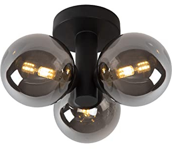 LUCIDE TRUDY - Deckenleuchte Badezimmer - Ø 28 cm - 3xG9 - IP44 - Schwarz