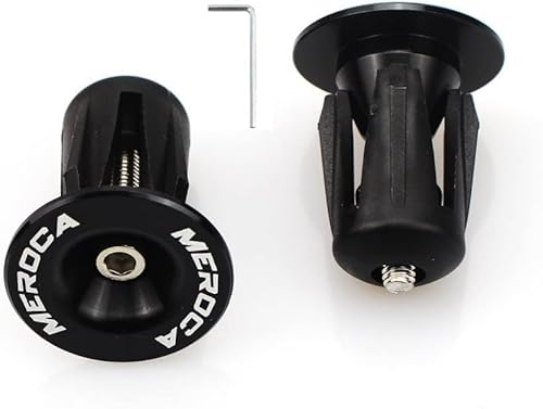 FOMTOR Fahrrad Lenkerstopfen, 2 stücke Lenkerendkappe, Bar End Plugs Schwarz Aluminium Endkappen Fahrrad für die meisten Fahrrad, Mountainbike, Rennrad, MTB, BMX