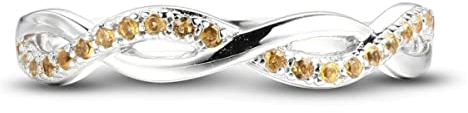 Erstellt Stein Runde facettierte Citrin Cz Ringe – 92,5 Sterling Silber Ring Gelber Citrin Cz Edelsteine Ringe – Wohnkultur Geschenk für Karfreitag