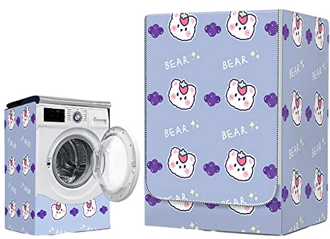 Highdi Housse de Protection pour Machine à Laver, Chargement Frontal Housse Étanche à l'eau et à La Poussière avec Ouverture Frontale pour Linge Domestique (Capacité ~ 12KG,Violet)
