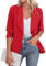Zeagoo Blazer da Donna, Elegante, a 3/4, a Maniche Lunghe, Slim Fit, con Risvolto, Blazer Casual, da Lavoro, Taglia S-3XL, Colore: Rosso, XXXL
