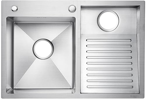 Fregaderos De Lavandería/lavadero Fregaderos De Baño De Acero Inoxidable SUS 304 Balcón De Lavandería Fregadero De Lavandería Para El Hogar Lavabo Con Tabla De Lavar ( Color : Silver-Right , S : 80x48