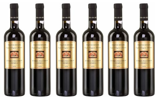 Nemea Palivou Rotwein 6x 0,75l | Trockener Rotwein aus Griechenland | Palivou Estate | + 20ml Jassas Olivenöl
