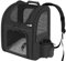 pecute Haustier Rucksack mit Netzfenster, Tragbare und Faltbare Katzentasche, Atmungsaktive und Leichte Hundetasche, Wasserdichtes Oxford-Tuch mit Viel Platz, Multifunktionales Rutschfestes Schwarz XL
