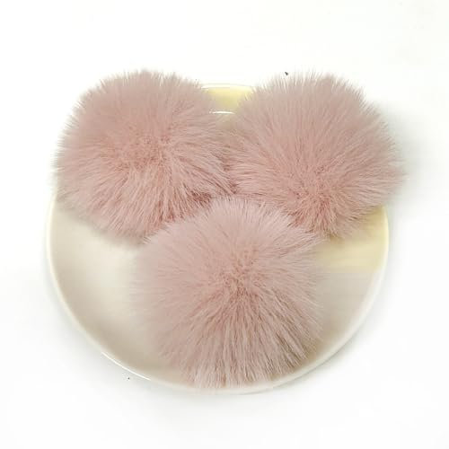 10 Stück Kunstfell Pompon Fellbommel 6cm Flauschiger Pompon Fellbommel für Damen Mädchen Tasche Mützen Anhängern Dekoration DIY Fell Pom Poms für Hüte Schuhe Schals Strickmütze Zubehör-Hell-Pink
