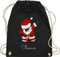 Turnbeutel Rucksack - Weihnachten - Dab Dabbing Weihnachtsmann mit Name I Weihnachtsmotiv - Unisize - Schwarz - weihnachtsrucksack weinachts tasche weinachten weihnachtliches christmas weihnachts