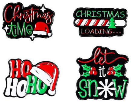 4 Pcs Christmas Enamel Pins Cartoon Christmas Tree Hat Brooches Lapel Badges Accessories Backpack Decorations Gift for Friends