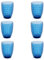 Evviva Bicchieri Acqua Vetro, Set da 6, Bicchieri in Vetro Colorati, Moderni, Particolari, Capacità 350 ml, Lavabili in Lavastoviglie. Colore: Blu